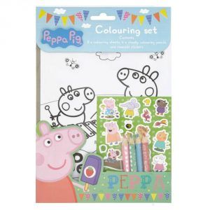 9PC Peppa Pig Coloring Book Kit Washable Markers Drawing